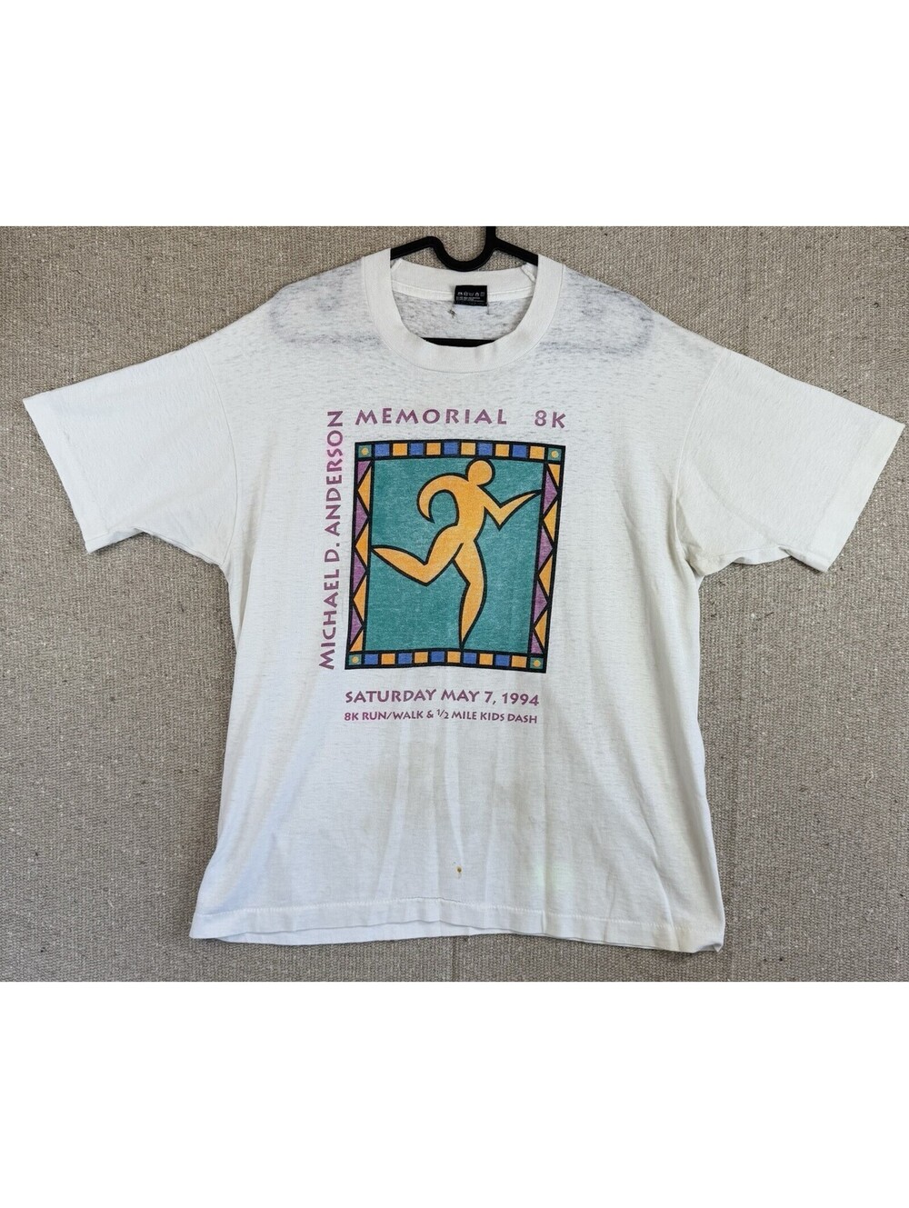 Vtg Mens Sz Large BEST FRUIT OF LOOM Michael D Anderson 8k 1994 Shirt White